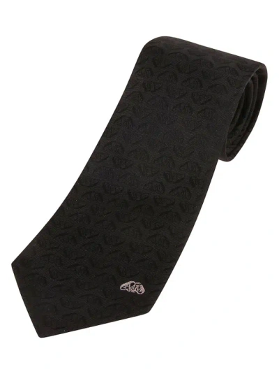 Alexander Mcqueen Silk Tie In Black