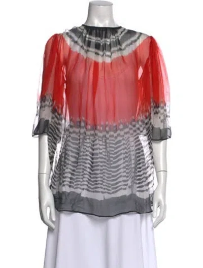 Pre-owned Alexander Mcqueen Silk Tie-dye Print Blouse In Multi