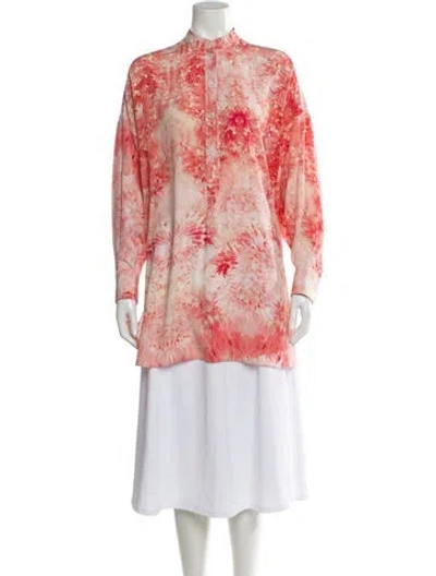 Pre-owned Alexander Mcqueen Silk Tie-dye Print Tunic In Pink
