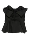 Alexander Mcqueen Alexander Mc Queen Black Corset Top In Silk Blend In Black
