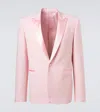 Alexander Mcqueen Silk-trimmed Wool And Mohair Blazer In Pink