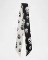 Alexander Mcqueen Rectangular Scarf Two Tone Skull Motif In Gray