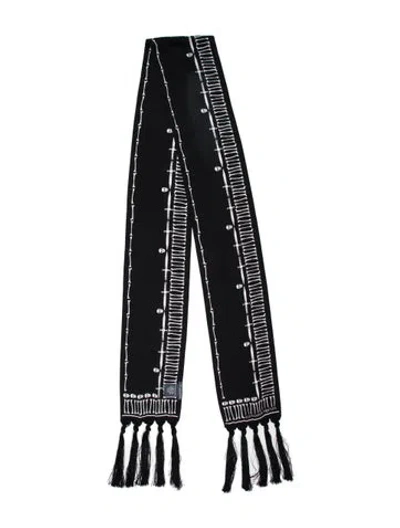 Pre-owned Alexander Mcqueen Silk Vintage Scarf In Black