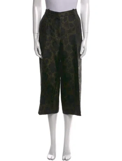 Pre-owned Alexander Mcqueen Silk Wide Leg Pants In Green