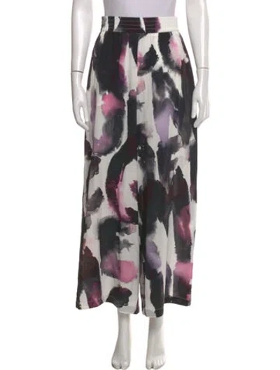 Pre-owned Alexander Mcqueen Silk Wide Leg Pants In Multi