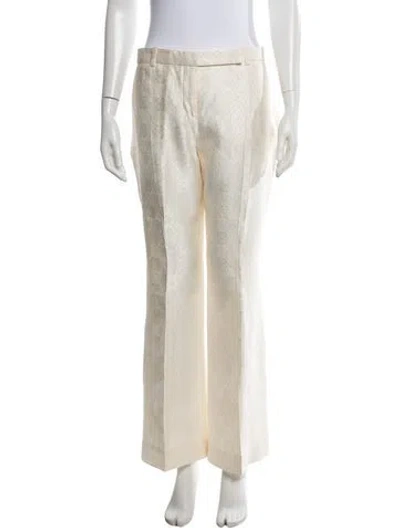 Pre-owned Alexander Mcqueen Silk Wide Leg Pants In Neutral