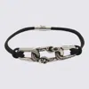 Alexander Mcqueen Rope Loop Bracelet With Brass Detail In Silver