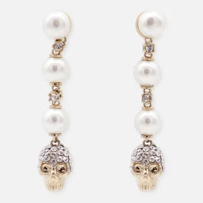 Alexander Mcqueen Silver And Pearl Earrings