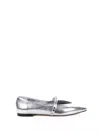 Alexander Mcqueen Silver Bos Taurus Flat Shoes In Silver
