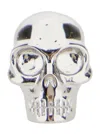 Alexander Mcqueen Silver Colored Earring With Skull In Polished Brass Man In Silver