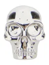 Alexander Mcqueen Silver Colored Earring With Skull In Polished Brass Man In Multicolor