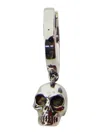 Alexander Mcqueen Silver-colored Hoop Earrings With Skull-shaped Pendant In Brass Man In Multicolor
