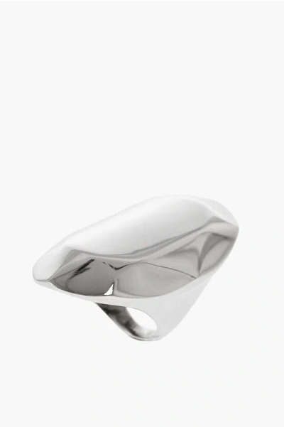 Alexander Mcqueen Silver-effect Brass Thumb Ring In Metallic
