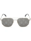 Alexander Mcqueen Silver-tone Floating Skull Pilot-frame Sunglasses In Silver
