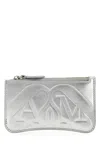 Alexander Mcqueen Streamlined Metallic Leather Wallet