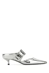 Alexander Mcqueen Leather Punk Pumps With 4 Cm Heel Height In Gray
