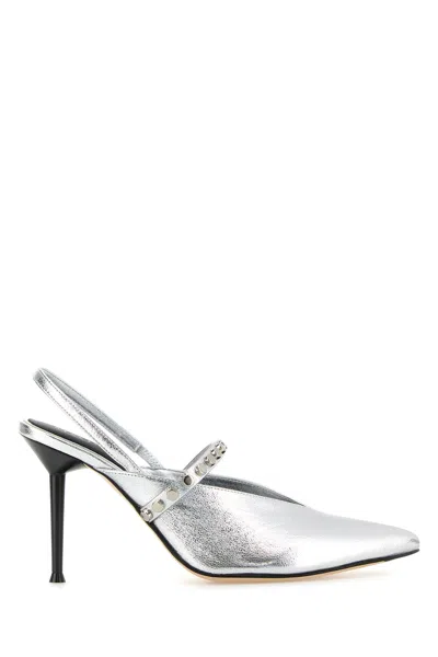 Alexander Mcqueen Silver Leather Revel Pumps