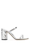 Alexander Mcqueen Silver Leather Seal Heels In Silver