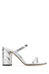 Alexander Mcqueen Silver Leather Seal Heels