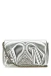 Alexander Mcqueen Small Rectangular Leather Shoulder Bag In Metallic