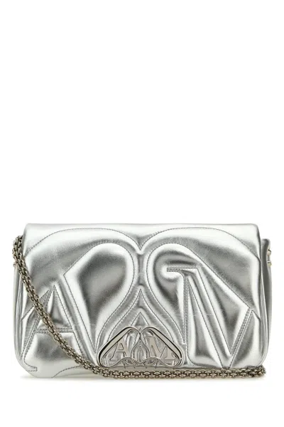 【送料&関税込】Alexander McQueen Silver Leather Small Seal Alexander McQueen Silver Leather Small Seal Shoulder Bag