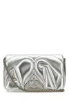 Alexander Mcqueen Small Rectangular Leather Shoulder Bag In Metallic