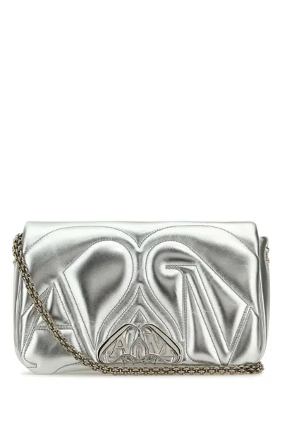 ショルダーバッグ・ポシェット Alexander Mcqueen Silver Leather Small Seal Shoulder Bag Alexander Mcqueen Women Silver Leather Small Seal Shoulder