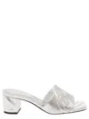 Alexander Mcqueen Alexander Mc Queen Metallic Leather Heel Sandals In Silver