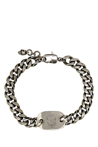 Alexander Mcqueen Silver Metal Bracelet In Metallic