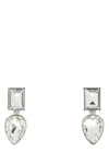 Alexander Mcqueen Geometric Crystal Stud Earrings In Silver