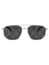 Alexander Mcqueen Silver Metal Sunglasses In Gold