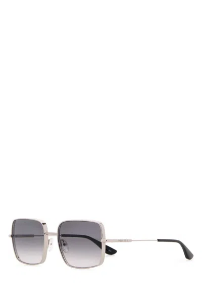 Alexander Mcqueen Silver Metal Sunglasses In Metallic