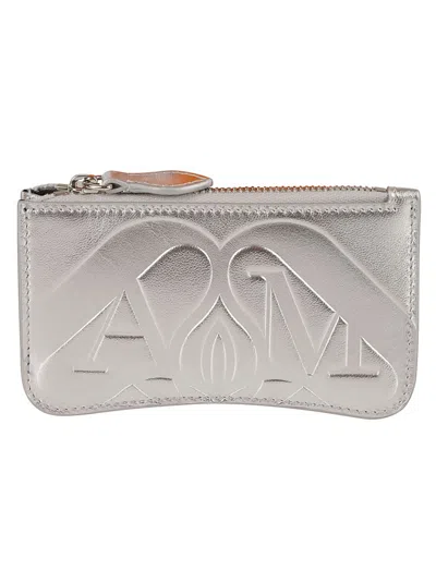 Alexander Mcqueen Silver Metallic-finish Wallet