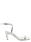 Alexander Mcqueen Rmadillo Metal-bar Sandals In Silver