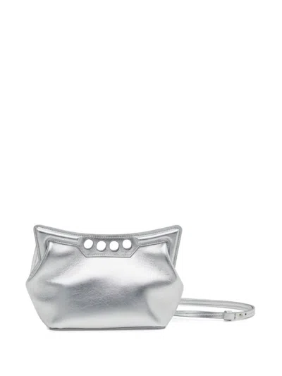 ALEXANDER MCQUEEN SILVER MINI PEAK BAG