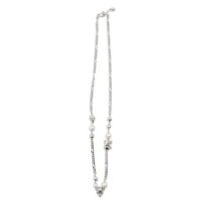 Alexander Mcqueen Silver Necklaces Men In Metallic
