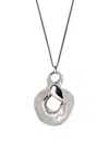 Alexander Mcqueen Brass Necklace With Oversized Pendant In Silver