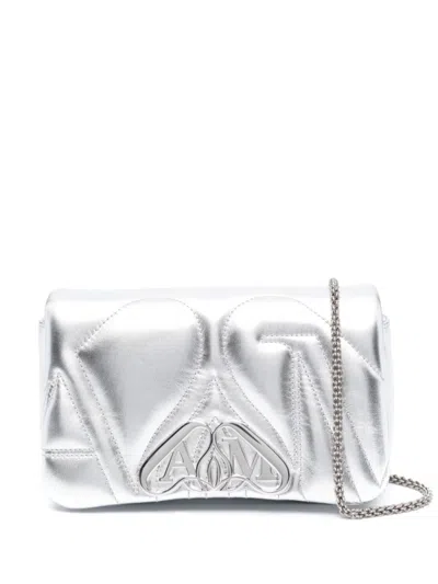 ALEXANDER MCQUEEN SILVER SILVER SEAL SMALL SHOULDER BAG
