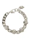 Alexander Mcqueen Silver-colored Chain Bracelet With Skull Details In Brass Men In Silver