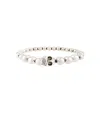 Alexander Mcqueen Skull Beaded Embellished Bracelet In Silver