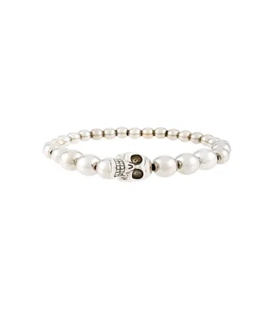 ALEXANDER MCQUEEN SILVER SKULL MOTIF BRACELET