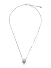 Alexander Mcqueen Silver Colored Chain Necklace With Skull In Polished Brass Man In Silver