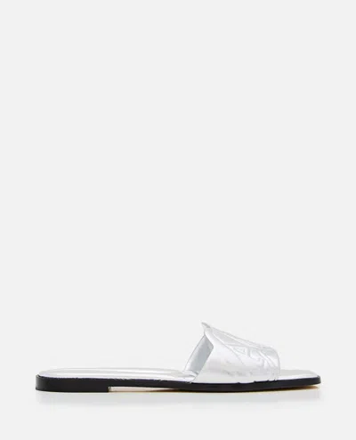 ALEXANDER MCQUEEN SILVER SLIP ON FLATS