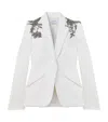 Alexander Mcqueen Silver Tattoo Embroidered Blazer In White