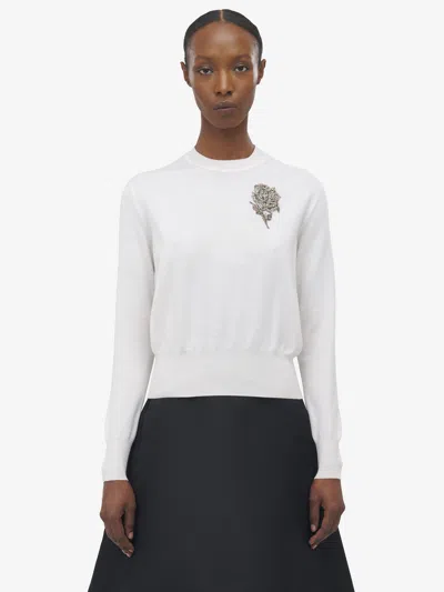 Alexander Mcqueen Silver Tattoo Jumper In Gray