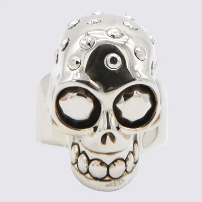 ALEXANDER MCQUEEN SILVER-TONE BRASS THE JEWELLED SKULL RING