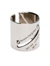 Alexander Mcqueen Silver-tone Identity Tag Logo-engraved Ring In Silver