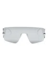 Alexander Mcqueen Mirrored Shield-frame Sunglasses In Silver