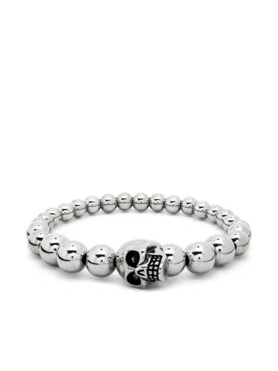 Alexander Mcqueen Silver-tone Skull Charm Bracelet In Metallic