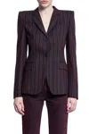 Alexander Mcqueen Pinstripe Single-breasted Jacket In Black
